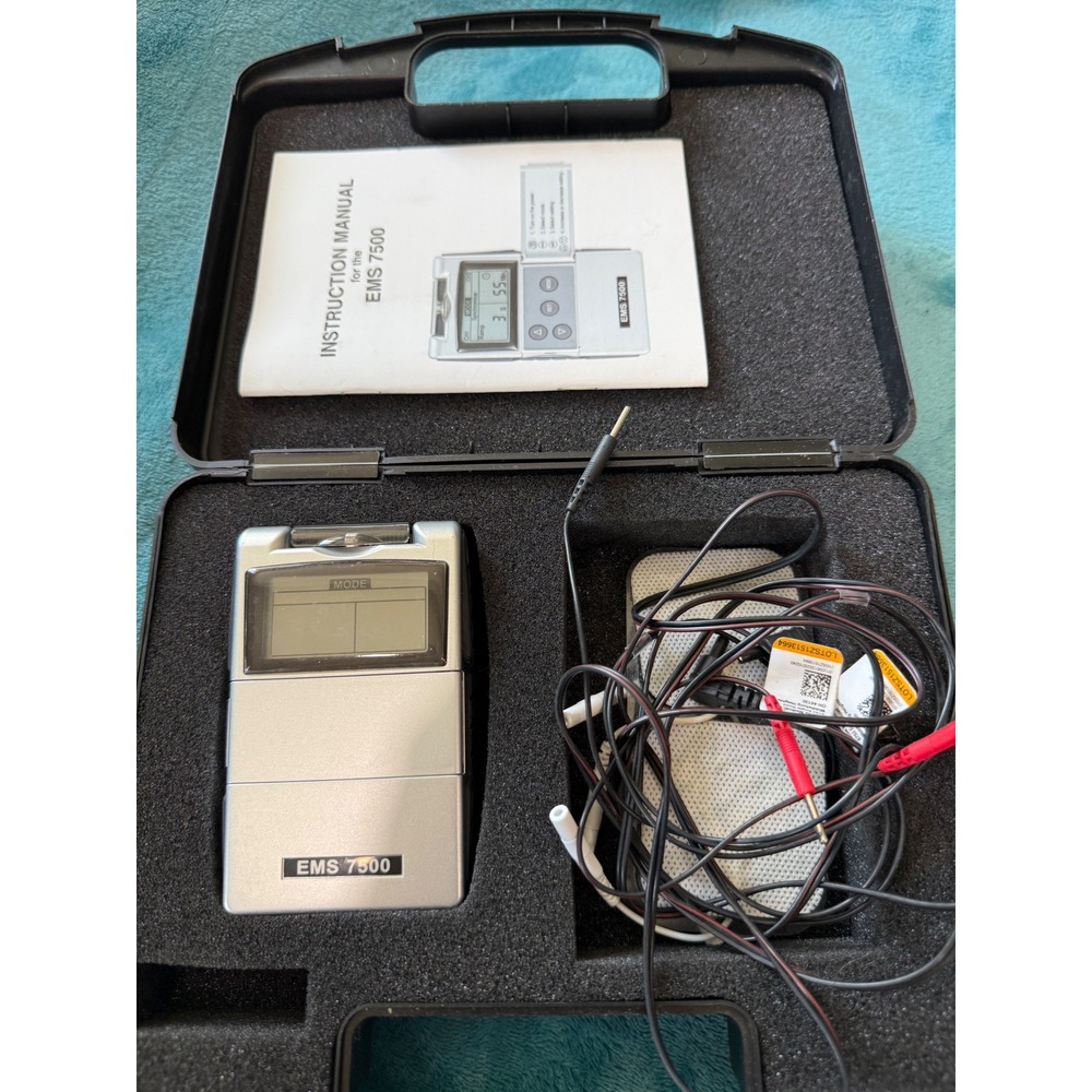EMS 7500 Digital Electronic Muscle Stimulator Dual Channel Portable Kit Case